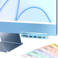 Twopan 6-in-1 USB-C Hub for iMac (2024/2023/2021) with USB 3.0, SD & MicroSD Card Readers 7 Color Panels