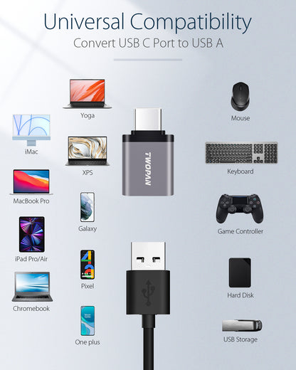 Twopan 5Gbps USB-C to USB-A Male Adapter