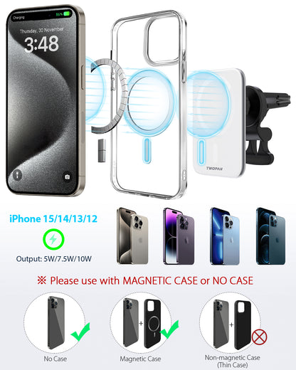 Twopan Magnetic Wireless Car Charger with Magsafe