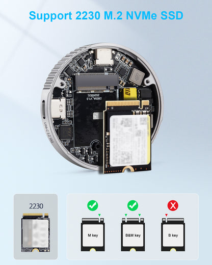 Twopan M.2 NVMe SSD Enclosure 2230 10Gbps with MagSafe