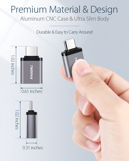 Twopan 5Gbps USB-C to USB-A Male Adapter