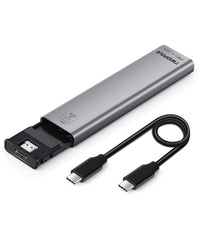 Twopan Aluminum M.2 NVMe & SATA SSD Enclosure Tool-Free USB 3.2 Gen 2 (10Gbps) for 2230/2242/2260/2280, Compatible with iPhone 16/15, MacBook, iMac & More