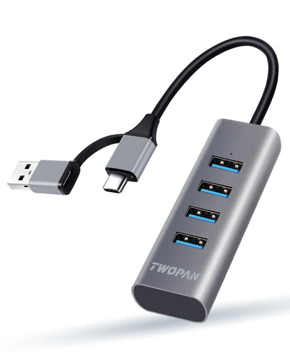 Twopan 5-in-1 USB-C Hub with 4K HDMI & 4 USB 3.0 Ports for Laptop, MacBook Pro/Air, iMac, iPad, Pixelbook, ThinkPad, XPS & USB-C Devices