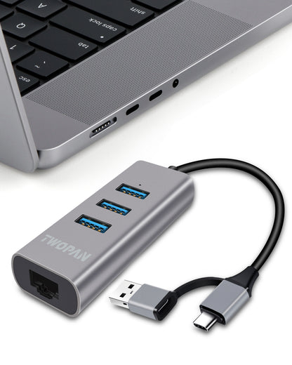 Twopan 5-in-1 USB-C Hub with 4K HDMI & 4 USB 3.0 Ports for Laptop, MacBook Pro/Air, iMac, iPad, Pixelbook, ThinkPad, XPS & USB-C Devices